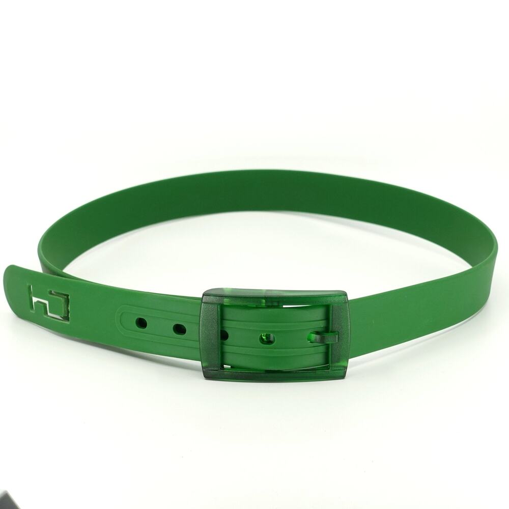 Vintage Green Rubber Belt with Plastic Buckle